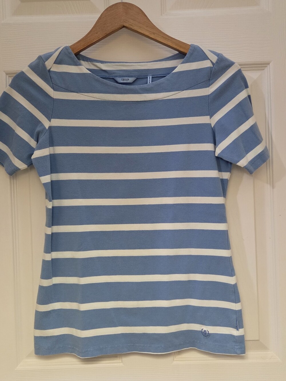 Izod Women's Small Wide Neck Striped Shirt